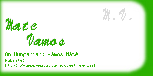 mate vamos business card